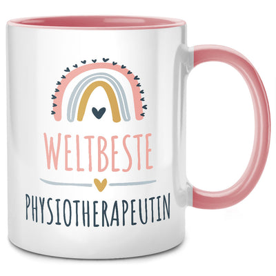 Weltbeste Physiotherapeutin Geschenk, Physiotherapeut Tasse mit Spruch als Geschenk für beste Physiotherapeutin der Welt, Pinke Tasse