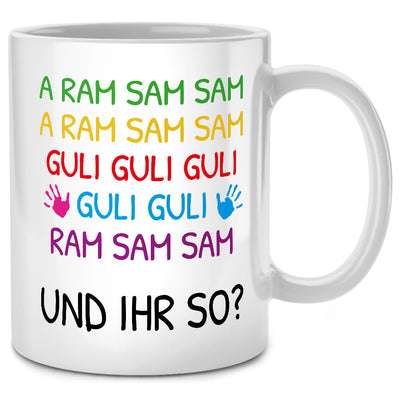 A ram sam sam und ihr so? - lustige Aramsamsam Tasse mit Spruch als Erzieherin Geschenk oder Abschiedsgeschenk für Erzieherin