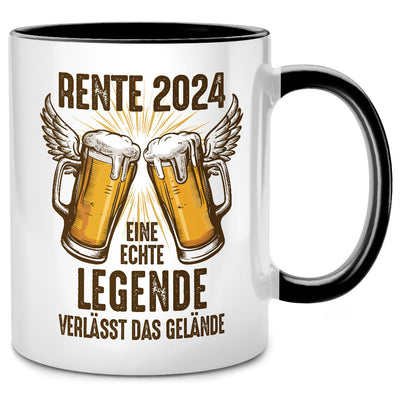 Rente 2024: Eine echte Legende verlässt das Gelände - lustige Tasse mit Spruch und Bier als Ruhestand Geschenk oder Abschiedsgeschenk für Kollegen