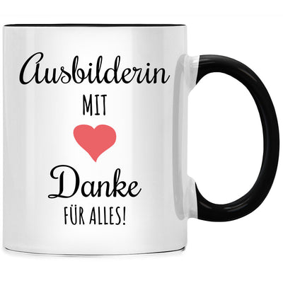 Ausbilderin mit Herz - Danke für Alles, Tasse mit Spruch als Geschenk für Ausbilder und Ausbilderin