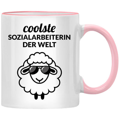 Coolste Sozialarbeiterin der Welt, lustige Tasse mit Spruch als Geschenk für eine echt coole Sozialarbeiterin