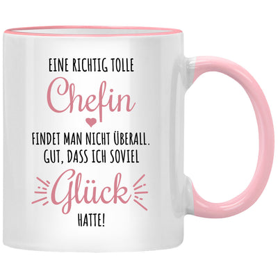 Eine richtig tolle Chefin findet man nicht überall, schöne Tasse mit Spruch als besonderes Geschenk für Chefin zum Abschied