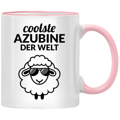 Coolste Azubine der Welt, lustige Tasse mit Spruch und Schaf als Geschenk für Azubi oder Azubine