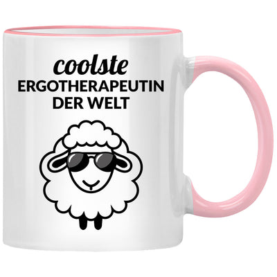Coolste Ergotherapeutin der Welt, lustige Tasse mit Spruch und Schaf als Geschenk für beste Ergotherapeutin