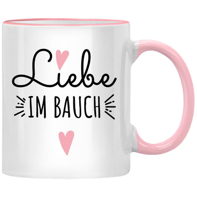 Liebe im Bauch: Süße Schwanger Tasse mit Spruch zur Schwangerschaft oder als Geschenke für Schwangere
