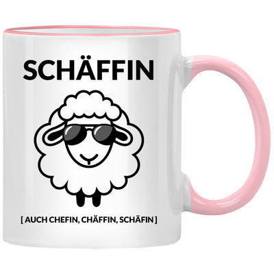 Schäffin Chefin Schaf, lustige Tasse mit Spruch als Geschenk für echt coole Chefin