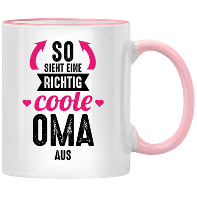 So sieht eine richtig coole Oma aus. Lustige Tasse mit Spruch als Geschenk für Oma oder Geschenkideen Oma