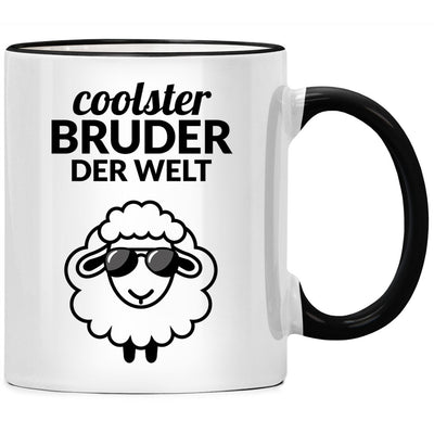 Coolster Bruder der Welt, lustige Tasse mit Spruch und Schaf als Geschenk für den bester Bruder oder Bruder Geschenkideen