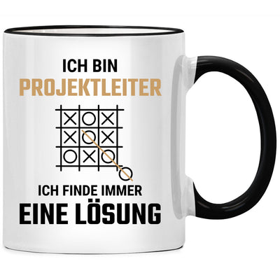 Ich bin Projektleiter. Ich finde immer eine Lösung. Lustige Tasse mit Spruch als Teamleiter Geschenk