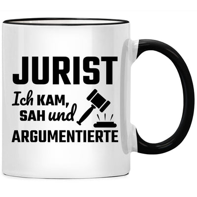 Jurist, ich kam, sah und argumentierte, lustige Jura Tasse mit Spruch als Geschenk für Anwalt, Anwältin oder Geschenke für Jurist, Juristin