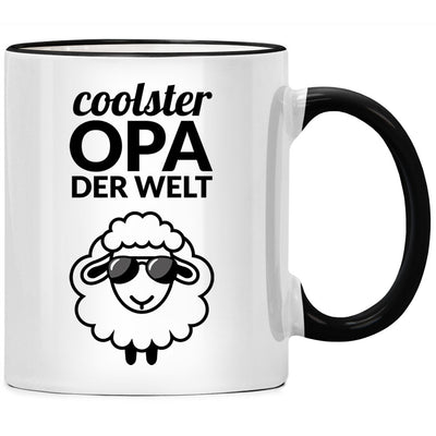 Coolster Opa der Welt, lustige Tasse mit Spruch und Schaf als Geschenk für Opa oder als Rentner Geschenk