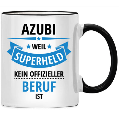Azubi, weil Superheld kein offizieller Beruf ist, lustige Tasse mit Spruch als Geschenk für Azubi oder Azubine