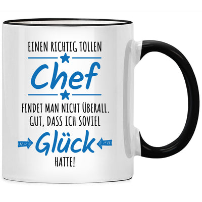 Einen richtig tollen Chef findet man nicht überall - Tasse mit Spruch - Geschenk für Chef, Chefin