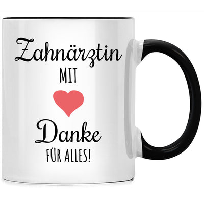 Zahnärztin mit Herz - Danke für Alles, Tasse mit Spruch als Geschenk für Zahnarzt und Zahnärztin
